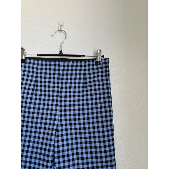 Zara Women's Gingham Bootcut Pant in Blue/Black Size MEDIUM - Picture 2 of 5